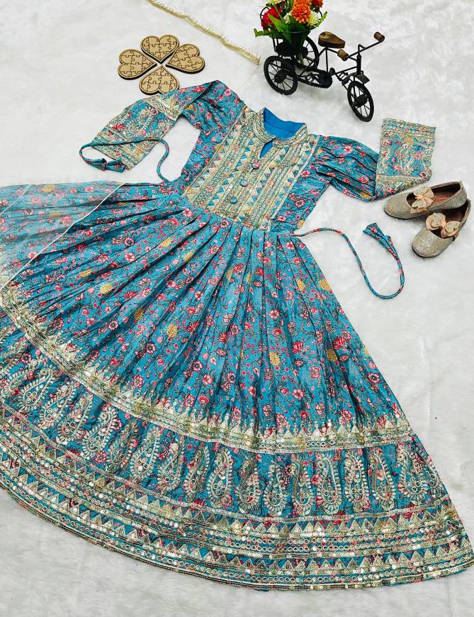 OC 165 Girls Wedding Wear Gown With Dupatta Kids Wholesale Market In Surat
